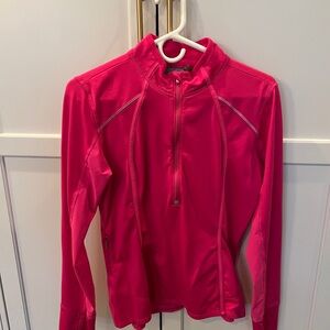 Athleta Bright Pink Quarter-Zip Pullover